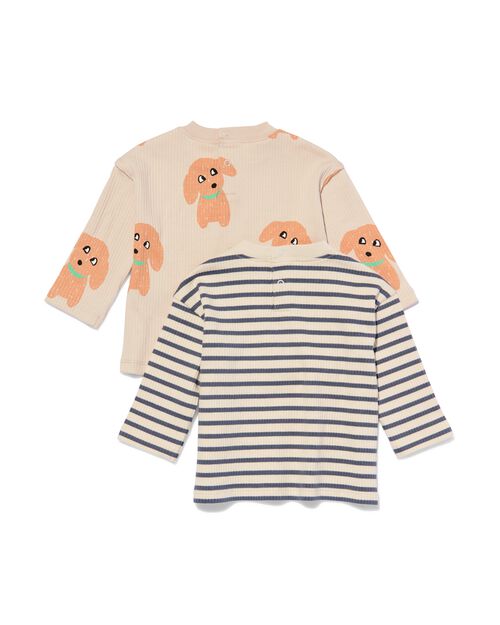 t-shirts côtelés pour bébé - 2 pièces sable