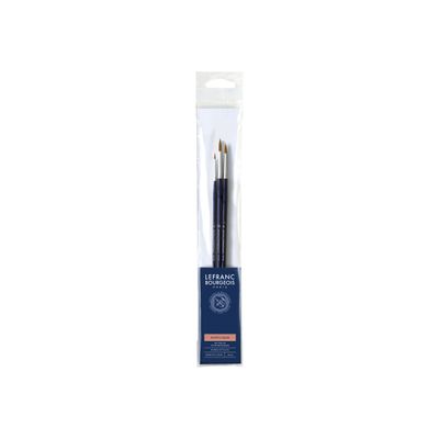 Lefranc Bourgeois - Pack de 3 pinceaux ronds - manche long - N° 2, 6, 10