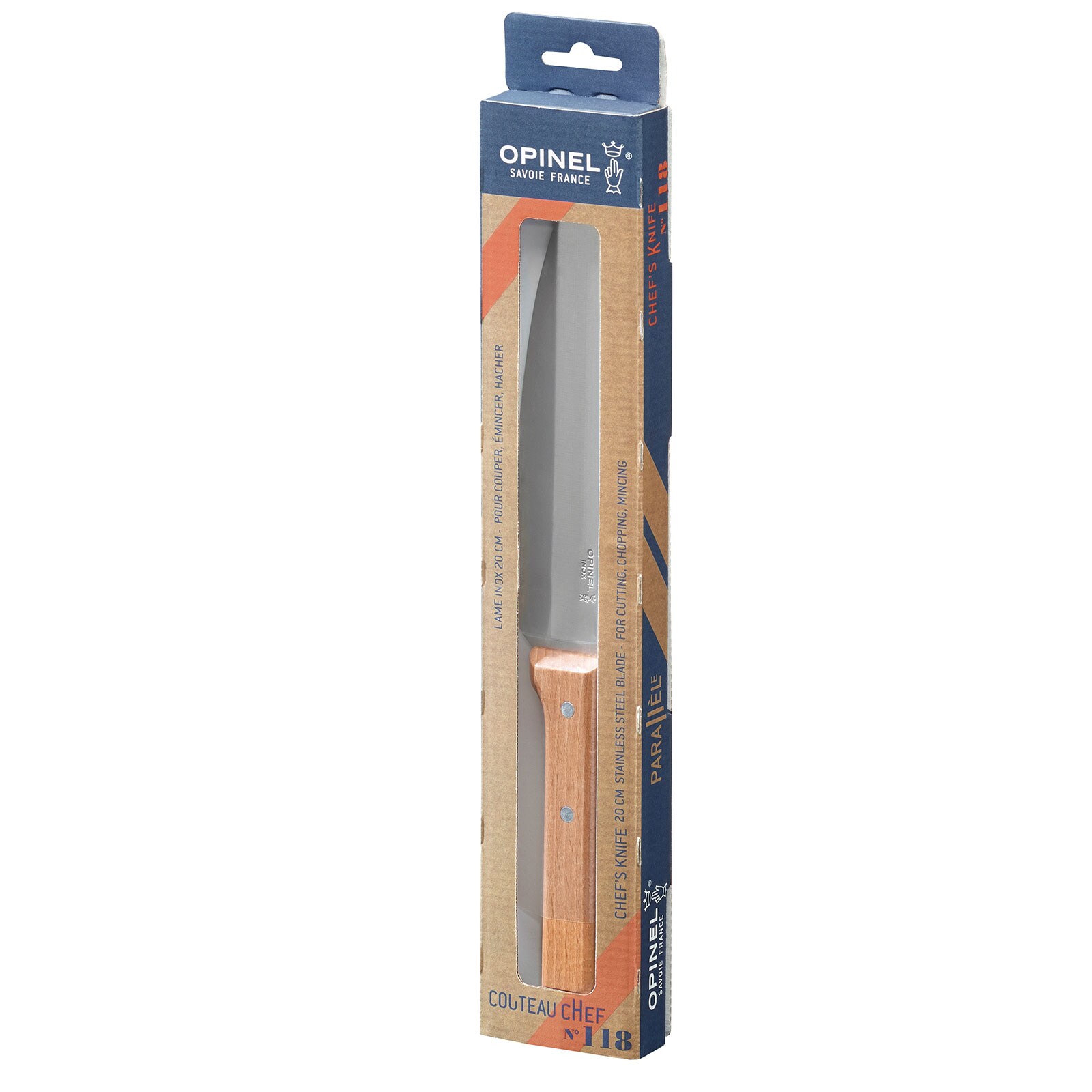 OPINEL Parallele Chefmesser - Küchenmesser Kochmesser Fleisch Messer Holzgriff