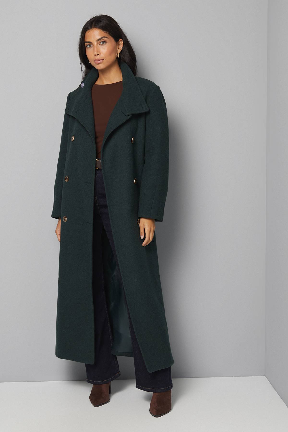 Wallis Manteau Col Cheminée