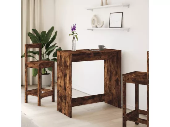 Table de bar chêne fumé 102x50x103,5 cm bois d'ingénierie