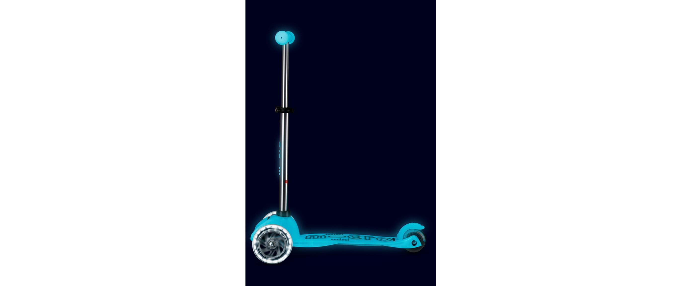 Kickboard Mini Micro Deluxe Glow LED HellblauScooter für Kinder