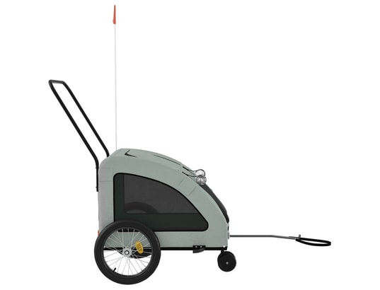VIDAXL - Remorque de vélo pour animaux de compagnie gris