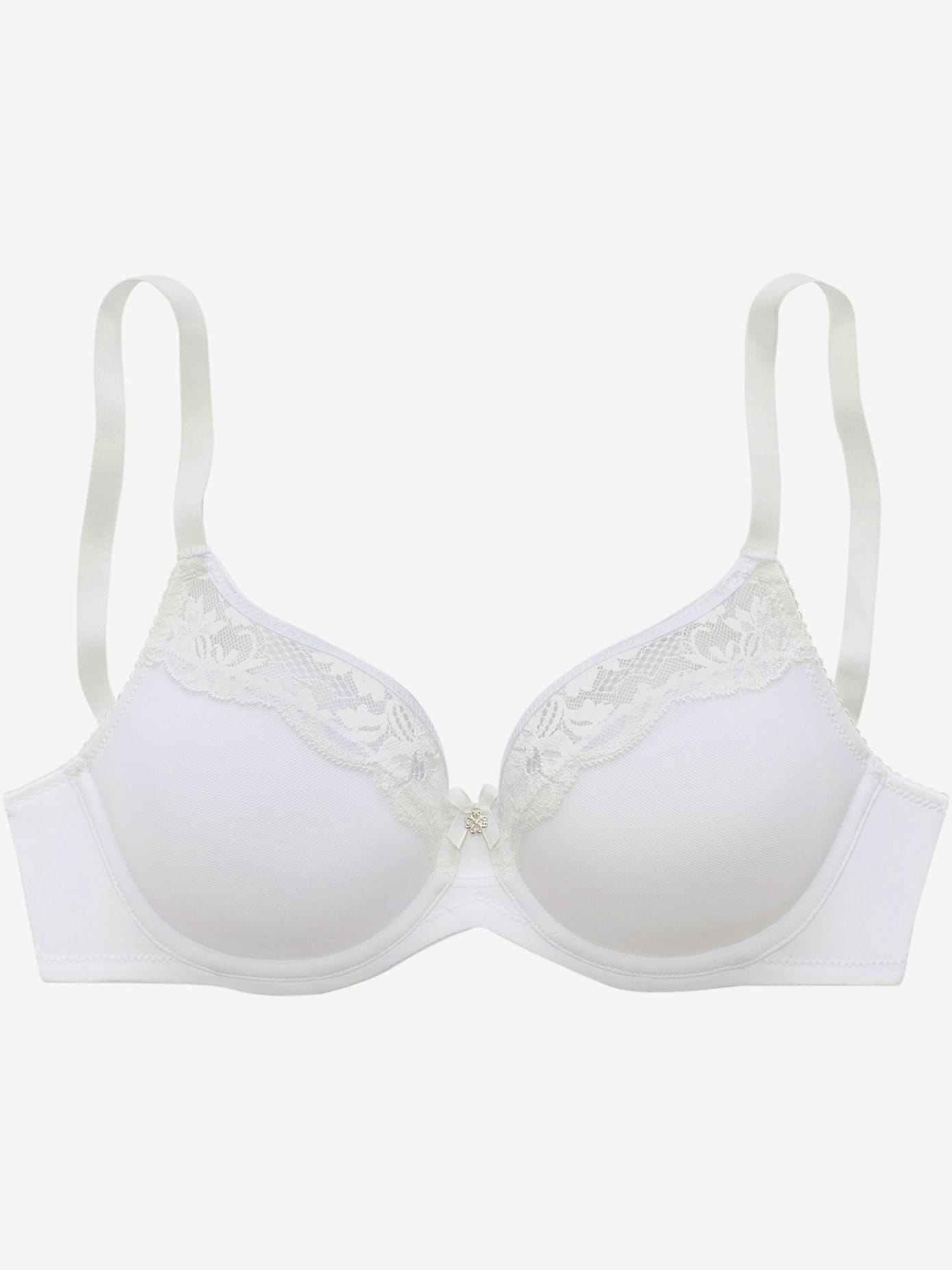 Soutien-gorge à armatures, bordure en dentelle fine et nœud