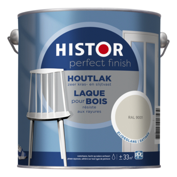 Histor Perfect Finish houtlak zijdeglans RAL 9001 wit 2,5 liter