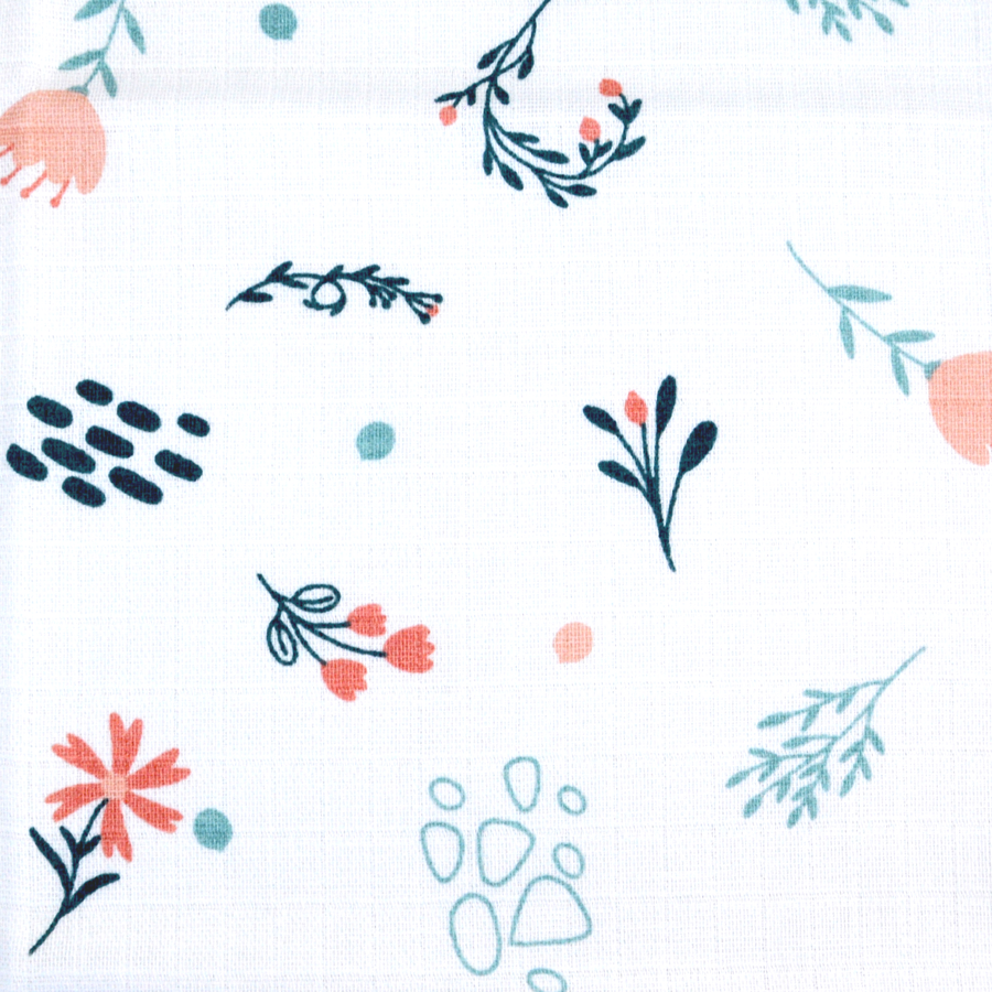 M.M.C. Mullwindel 10 PACK Natur Motive 80x70 cm Mulltücher 10 Blumen