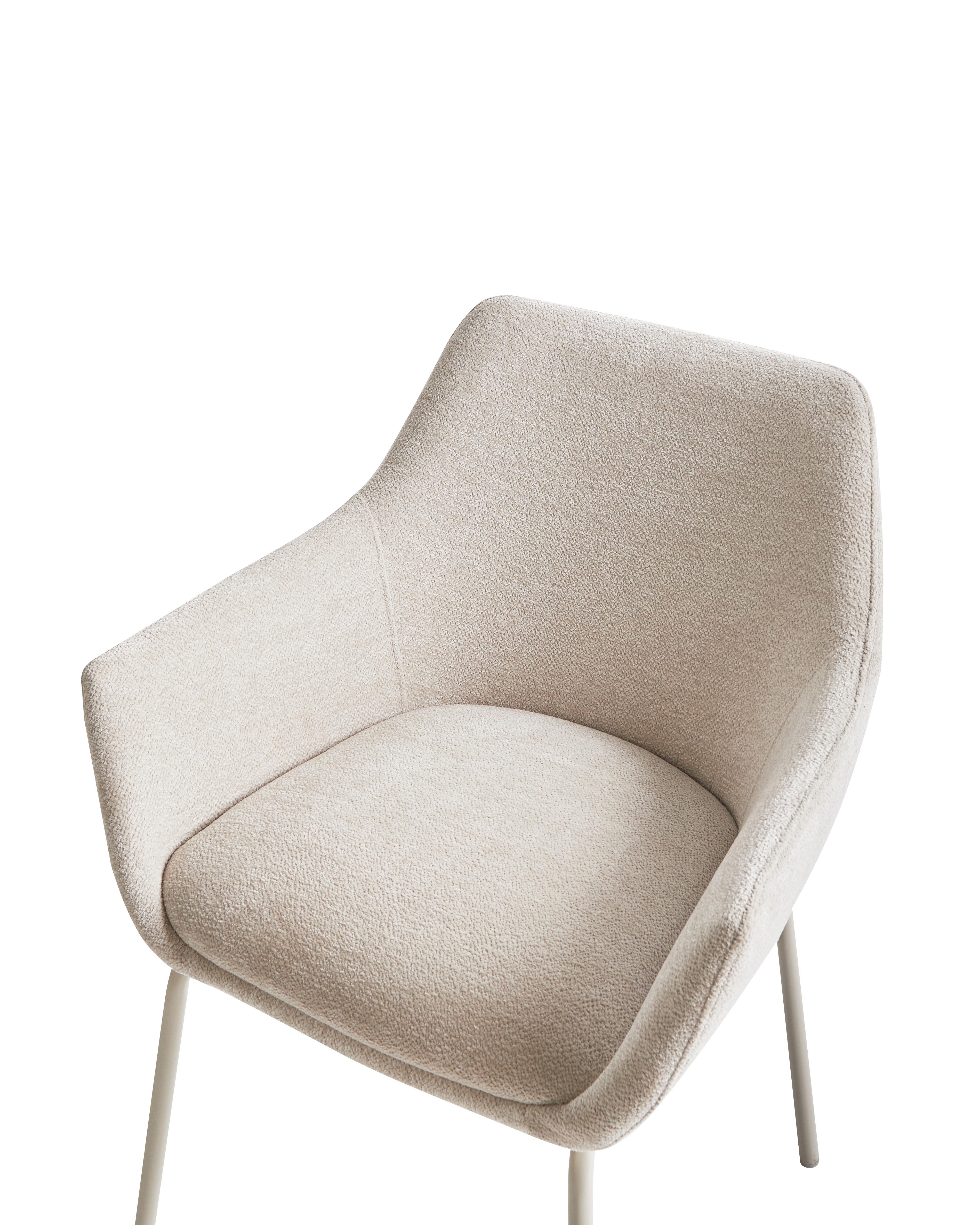 Set van 2 eetkamerstoelen BOWDON Chenille Lichtbeige