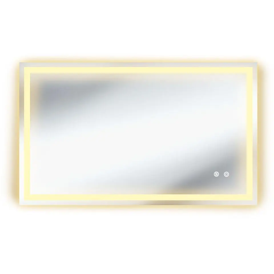 tectake LED-badkamerspiegel Clara, dimbaar, met 3 lichtkleuren, Antraciet