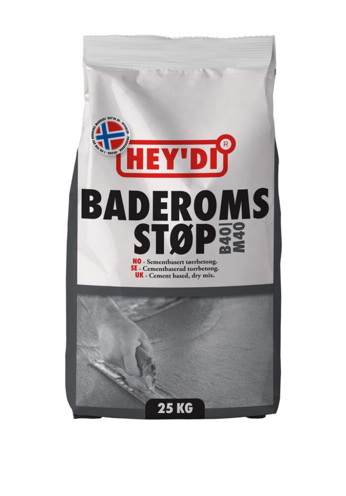 TØRRBETONG HEY'DI BADEROMSSTØP NORMAL 25KG