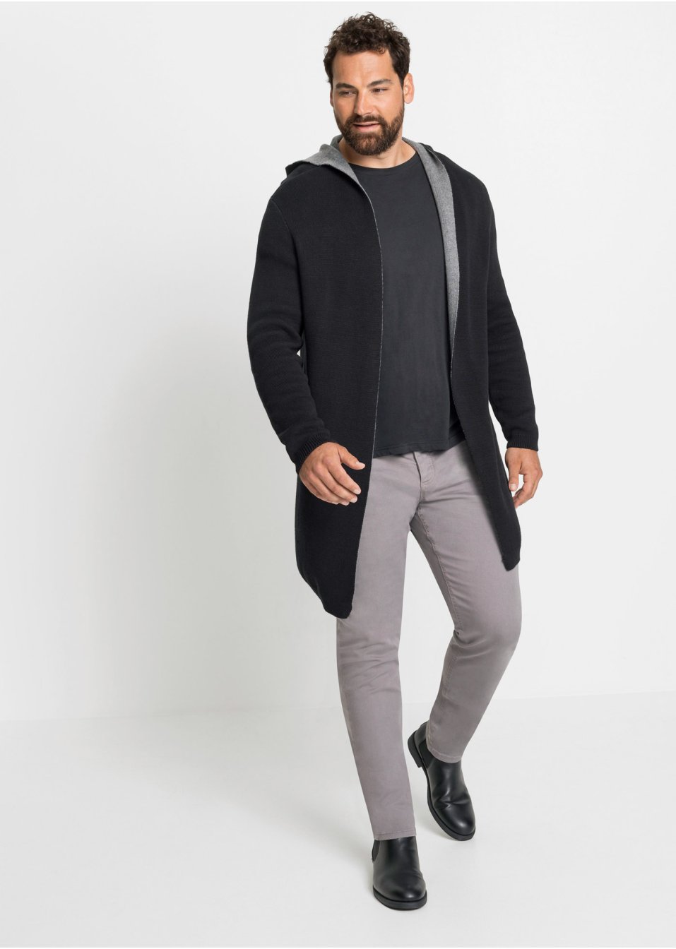 Gilet en maille à capuche