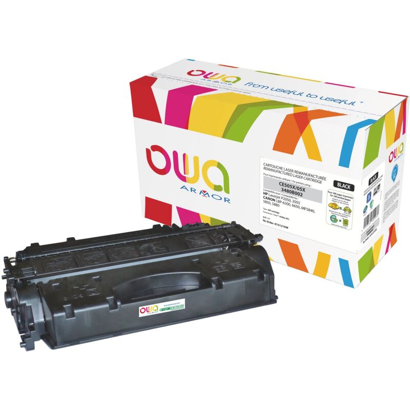 Toner Owa compatible HP 05X-CE505X haute capacité noir pour imprimante laser