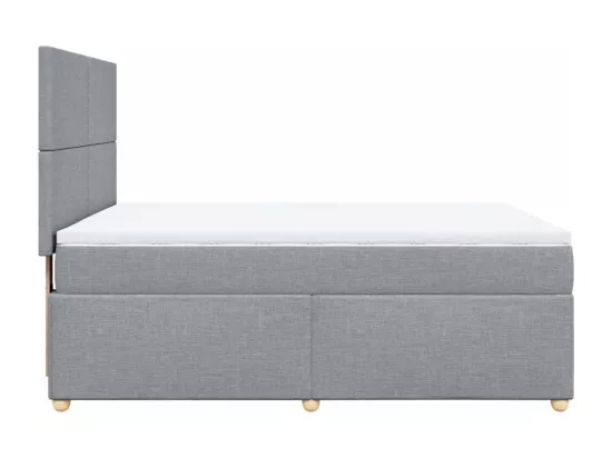 Sommier à lattes de lit avec matelas Gris clair 140x190cm Tissu