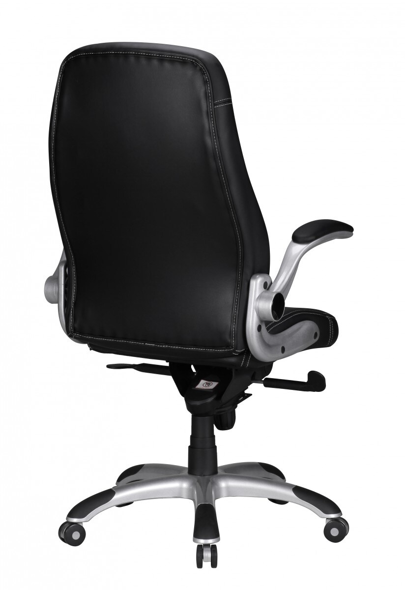 KADIMA DESIGN Chefsessel VERONA, hohe Rückenlehne, Gasdruckfeder, Kunstleder, klappbare Armlehnen
