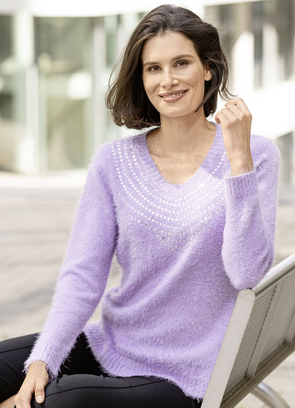 Pullover aus superweichem Effektgarn