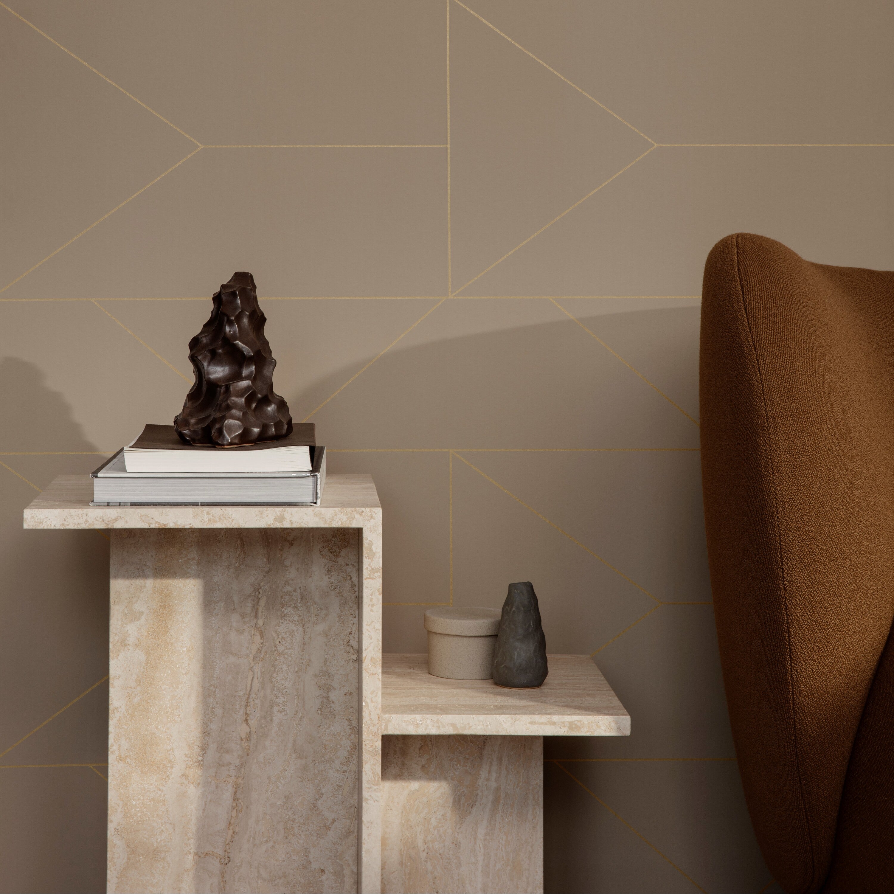 Ferm Living Distinct Bijzettafel - Travertine