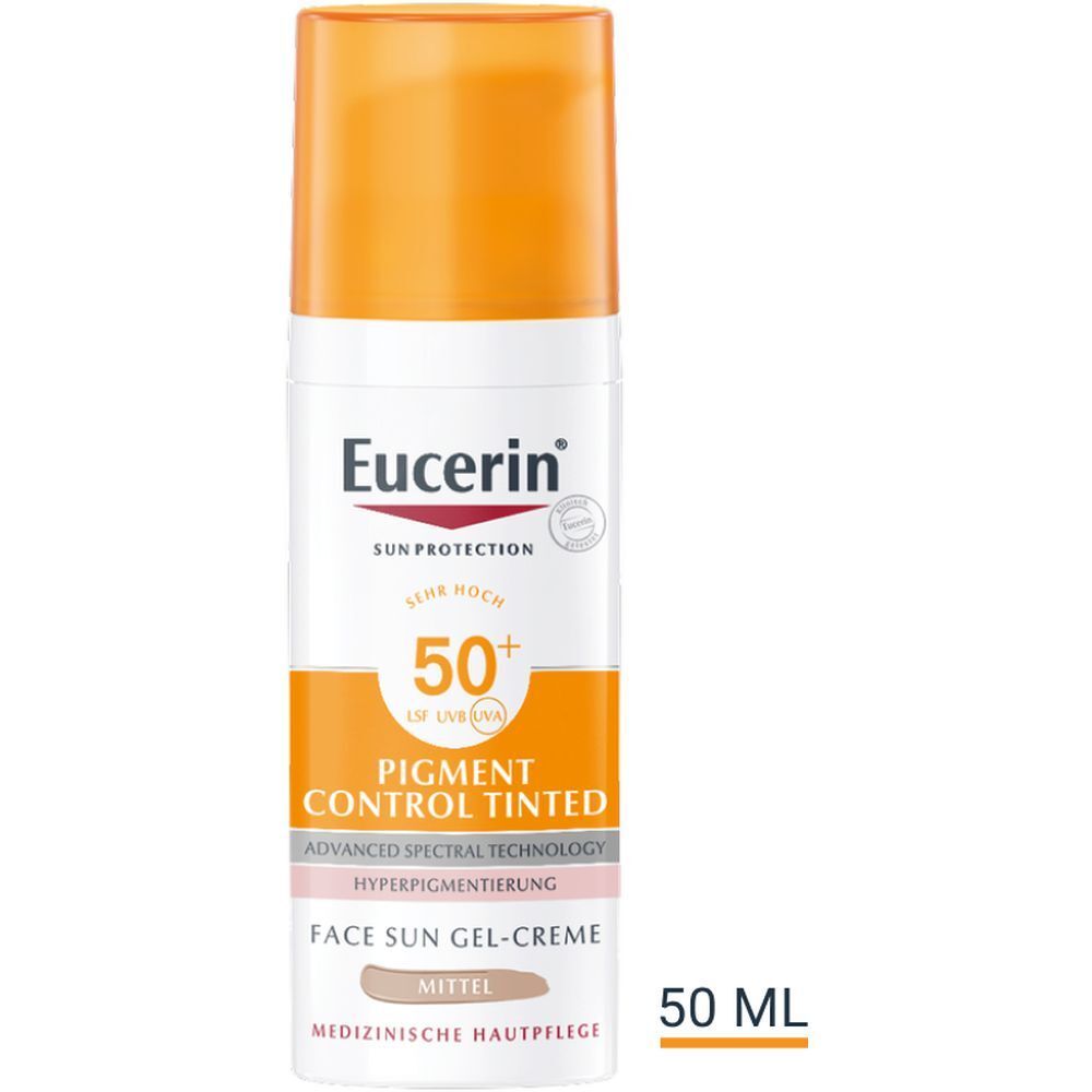 Eucerin® Pigment Control Tinted Face Sun Gel-Creme LSF 50+ – Getönter Sonnenschutz gegen Pigmentflecken – Mittel