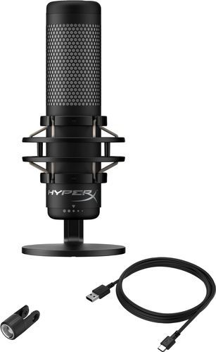 HyperX QuadCast Streaming Microfoon RGB USB Condenser Geschikt voor PC Zwart