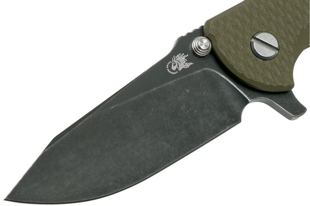 Rick Hinderer Jurassic Slicer Battle Black, OD Green G10 CPM 20CV zakmes