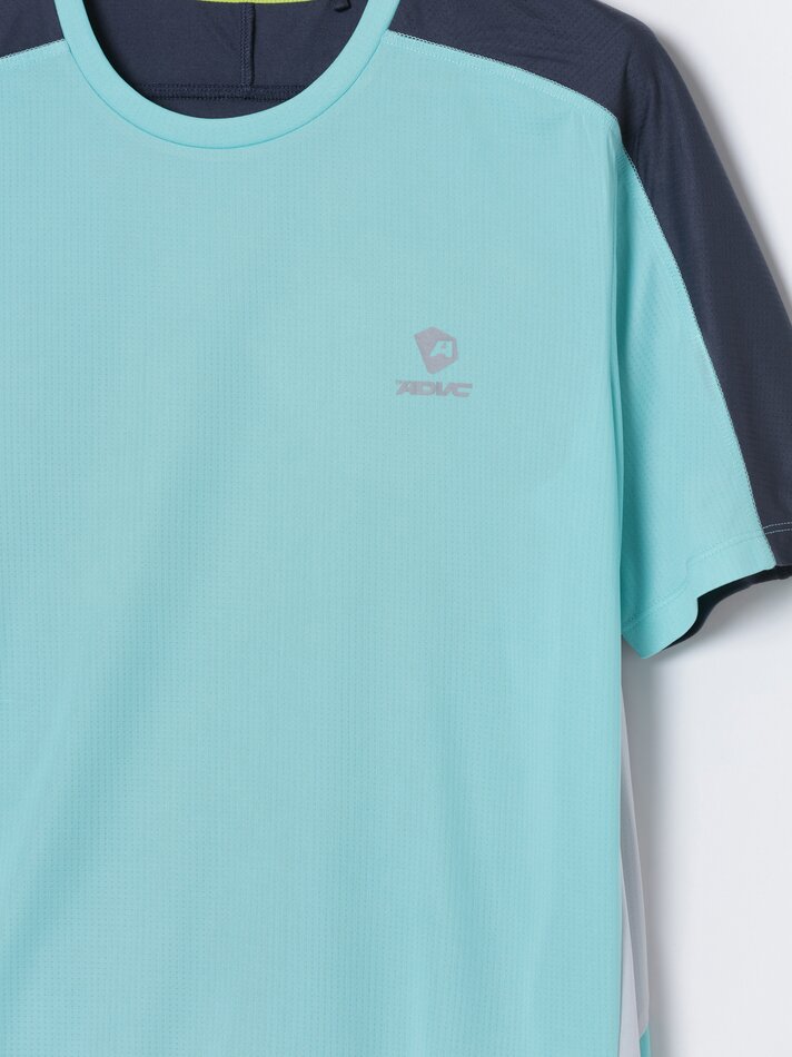 Camiseta esportiva colorblock - Verde Água