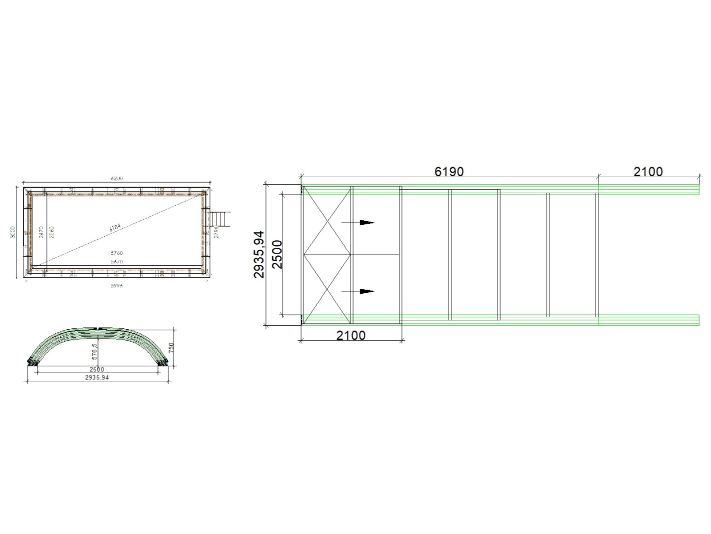 Abri de piscine horizon pour les modèles 6,20x3 m - bas87, bas787 - polycarbonate massif 3 mm - couleur ral7037 gris