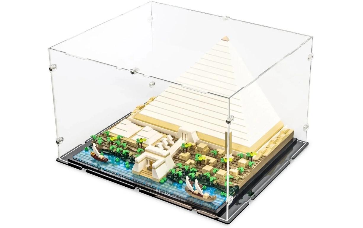 Baukasten Acryl-Display für LEGO 21058 Cheops-PyramideAcry-Display-Box mit schwarzem Boden