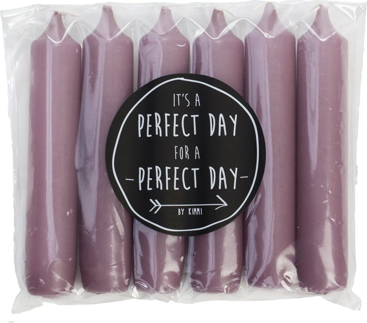 Rustik Lys dinerkaars Cadeau paars 6 uur 6 stuks