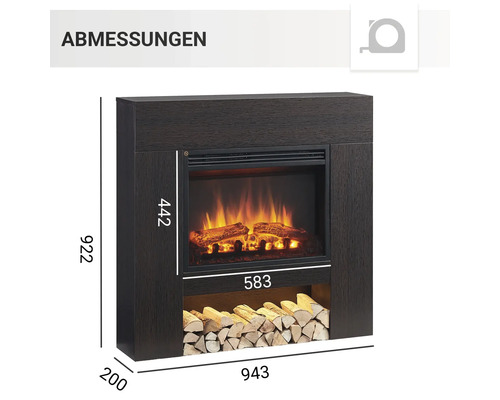 Elektrische haard Balderia Chloes donker eiken 2000 watt
