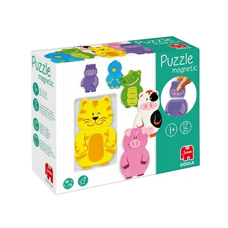 Jumbo Spiele GOULA Magnetisches Holzpuzzle Tiere