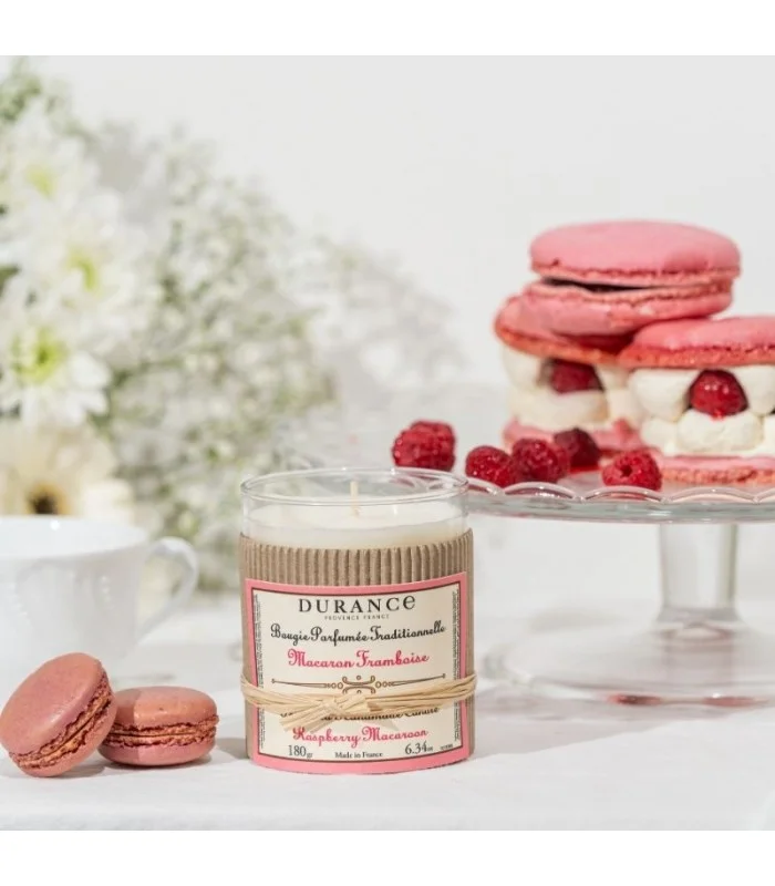 Bougie Parfumée Macaron Framboise 180 gr