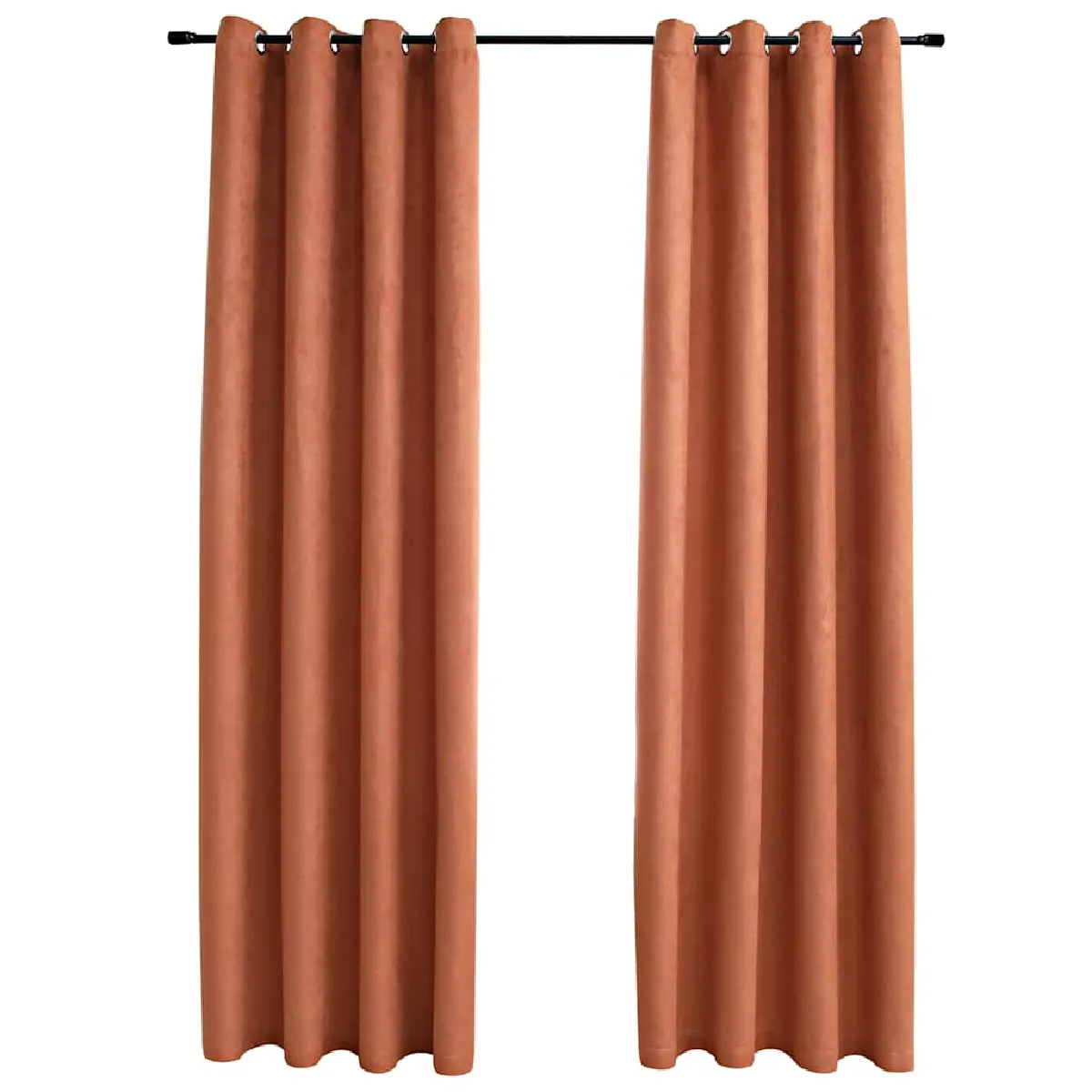 vidaXL Rideaux occultants rouille 140x245 cm avec anneaux