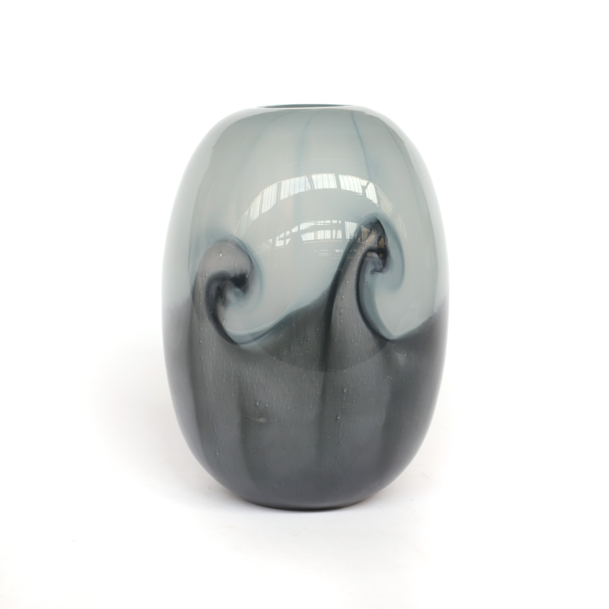 Glasvase 'Swirl', schwarz-grau, Ø 18 cm, H 24,5 cm von fischer's lagerhaus