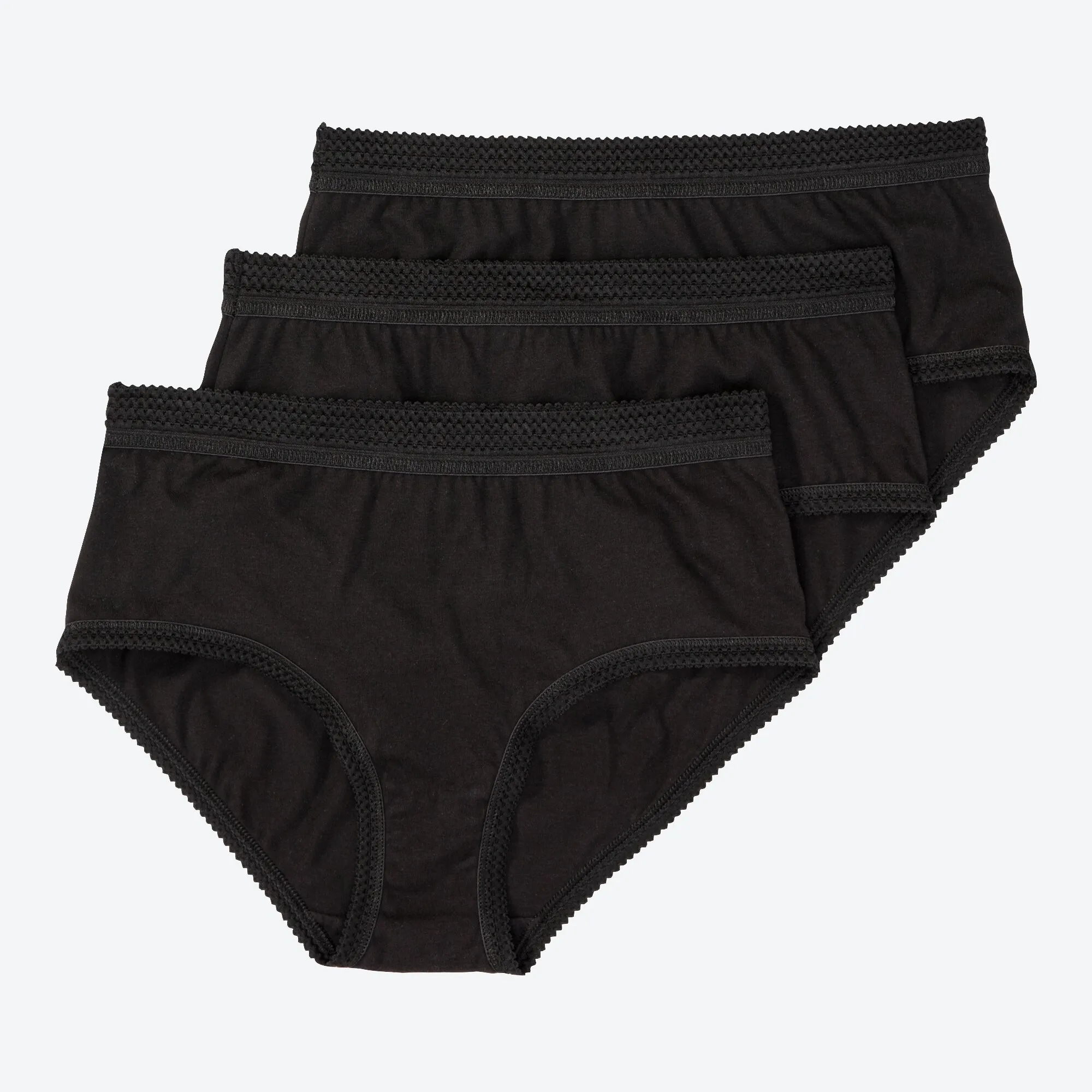 Damen-Taillenslip mit hübschem Rand, 3er-Pack