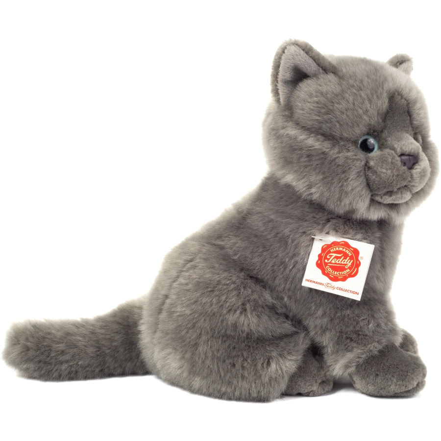 Teddy HERMANN® Kartäuser Katze sitzend, 20 cm