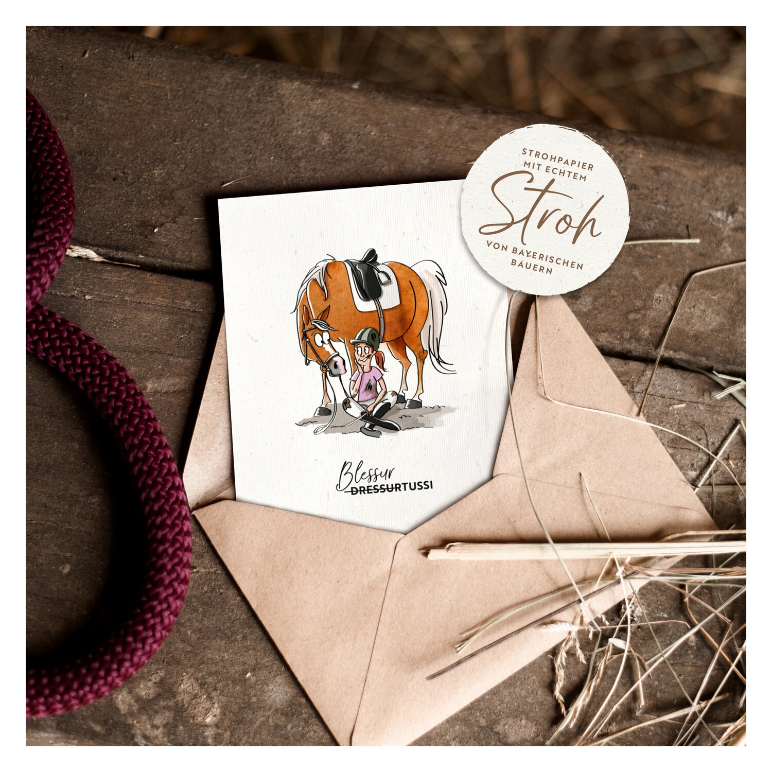 mrs. RIDE Strohpapier-Postkarten  - Blessurtussi