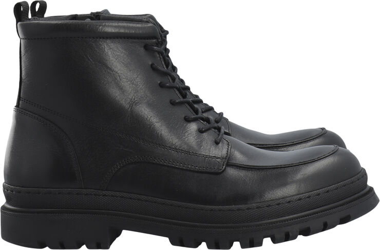 Bianco BIAGRANT Warmlined Moc Toe Lace Up Boot Tumbled Leather Black