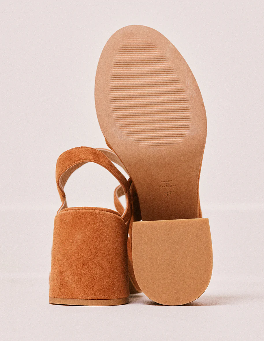 Sandales à talons Rachelle - Suède cognac