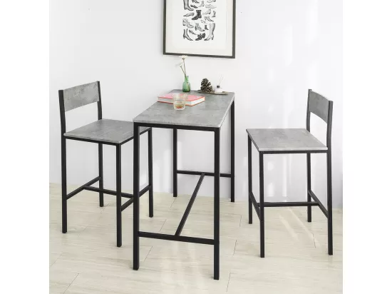 Lot de 2 Chaises Hautes Tabourets de Bar Cuisine Chaises de Bar avec Repose-Pieds,SoBuy FST53-HGx2