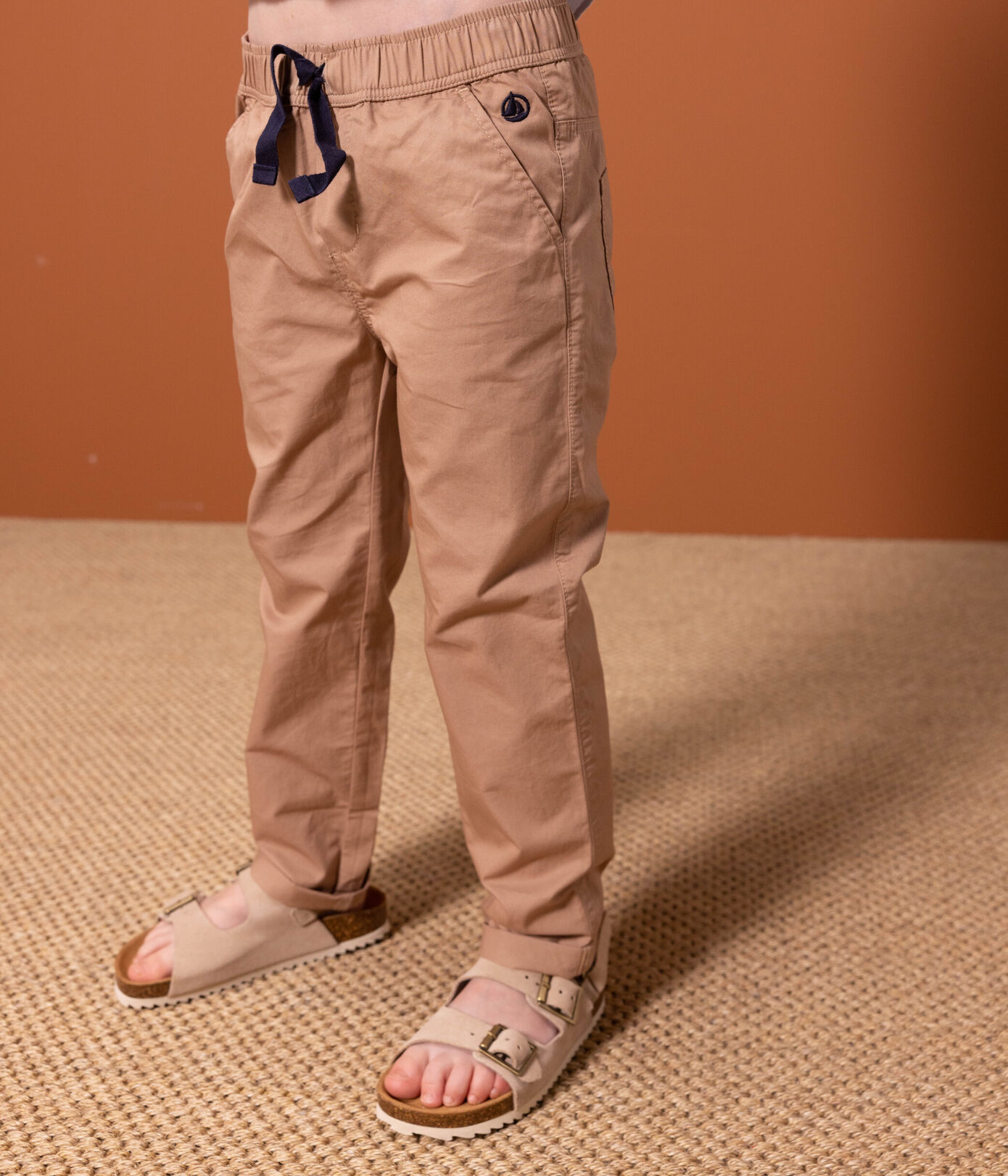 Pantalon regular en serge de coton enfant garçon