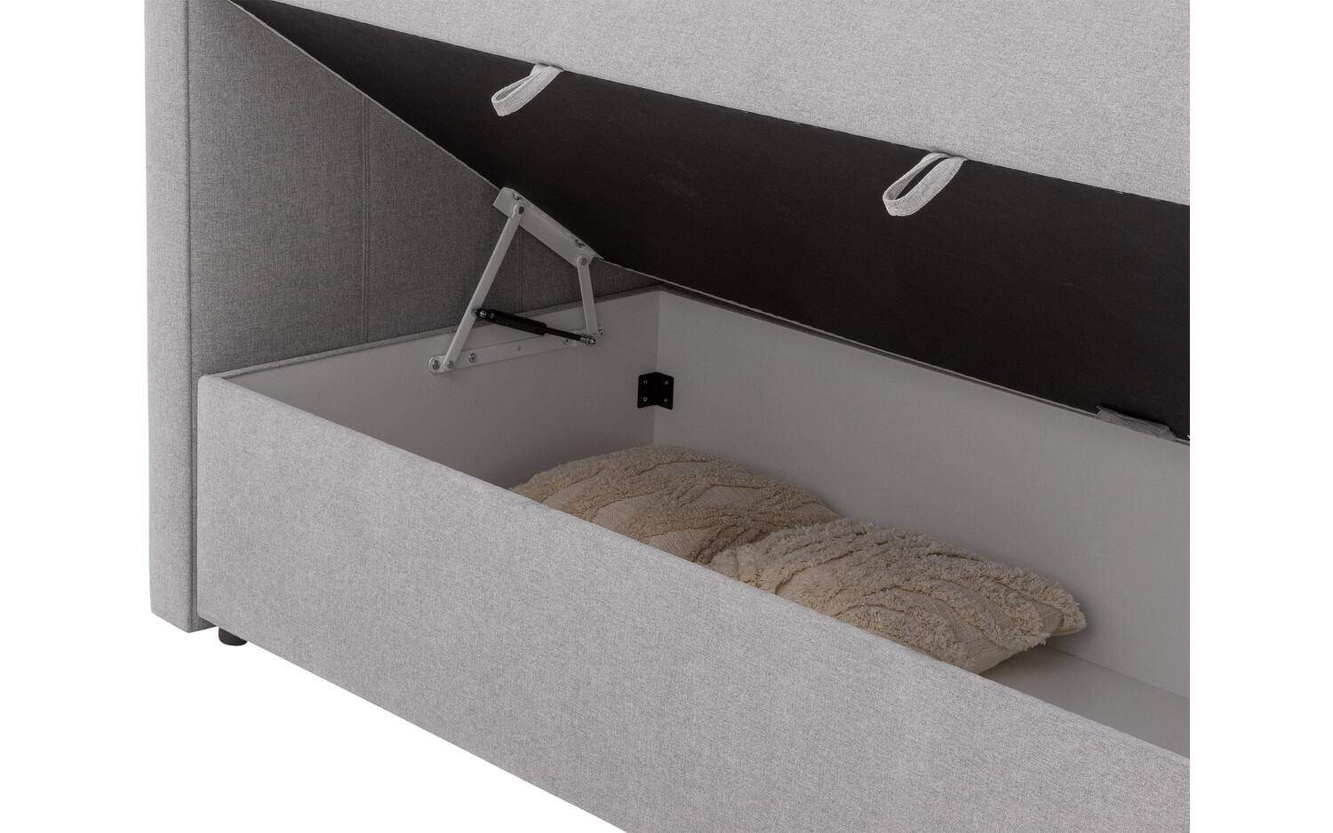 Goossens Boxspring Store met opbergruimte - grijs - 160 x 212 cm cm