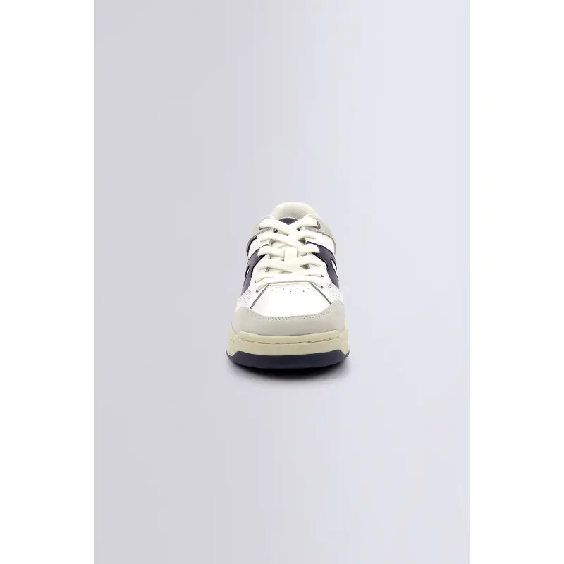 KIKOUAK JUNIOR BLANC MARINE BASKETS BASSES Cuir Mixte