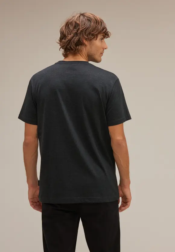 T-Shirt mit Frontprint - anthra grey melange