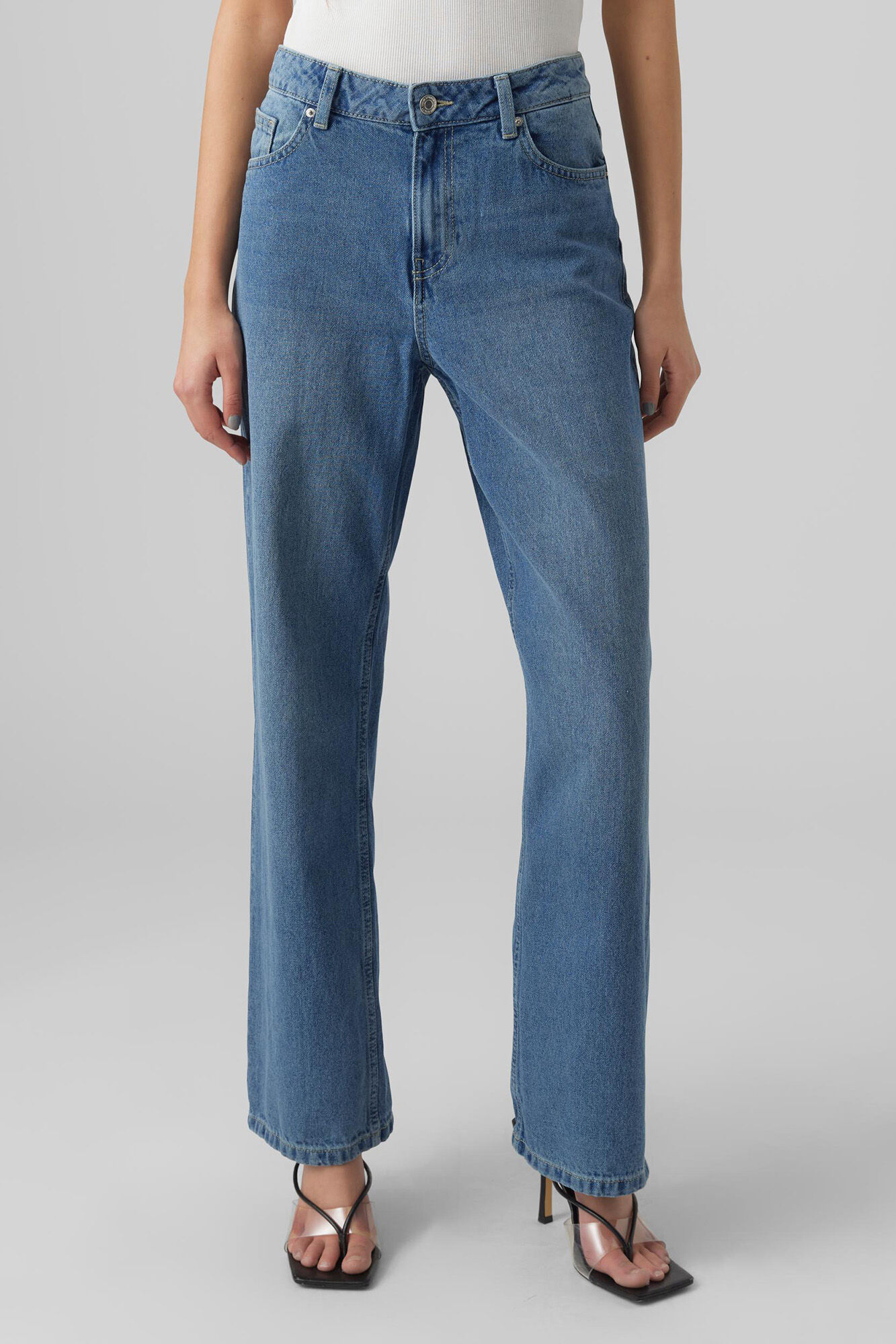 Calça jeans folgada - Azul