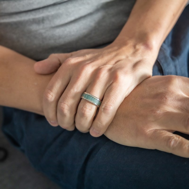 Bague Anneau pour Homme Acier Carbone