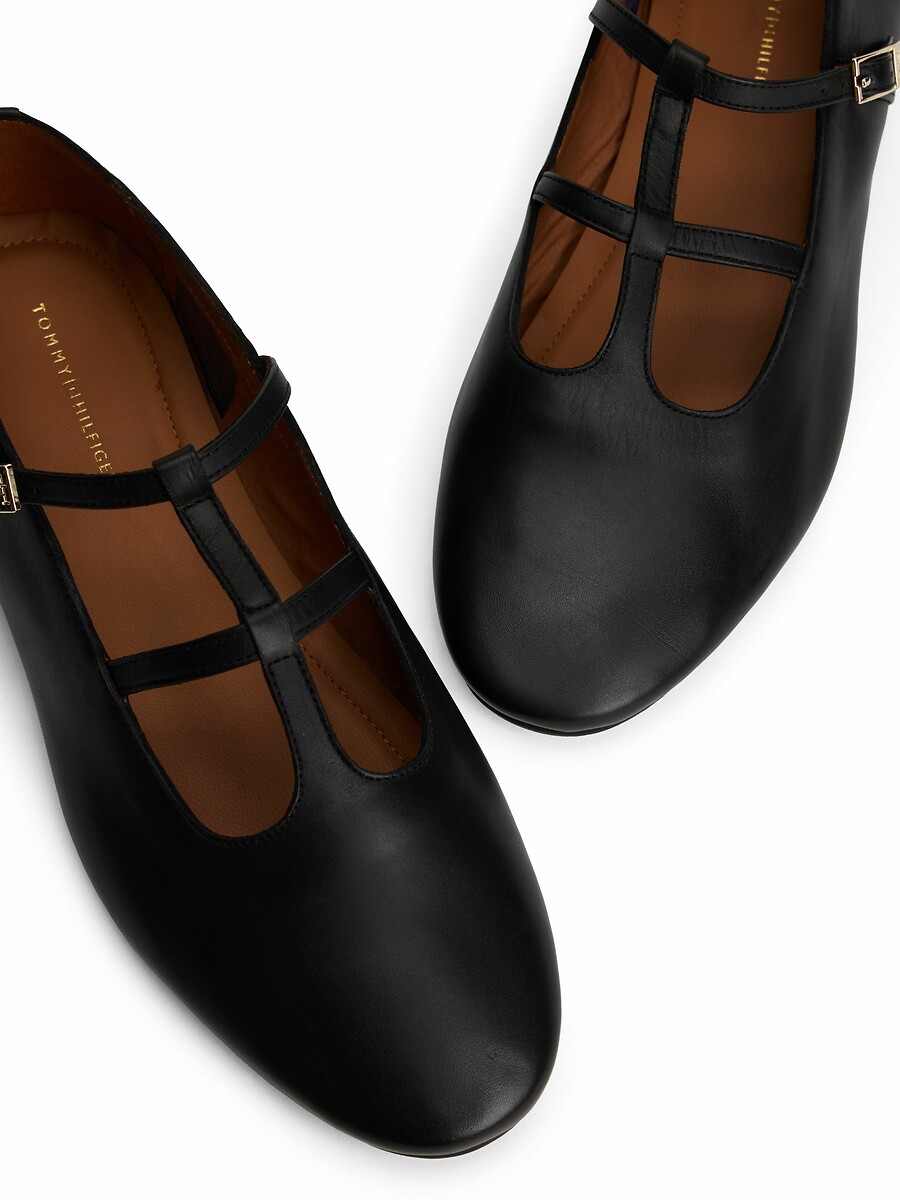 TOMMY HILFIGER<br>Salomé bailarinas de couro
