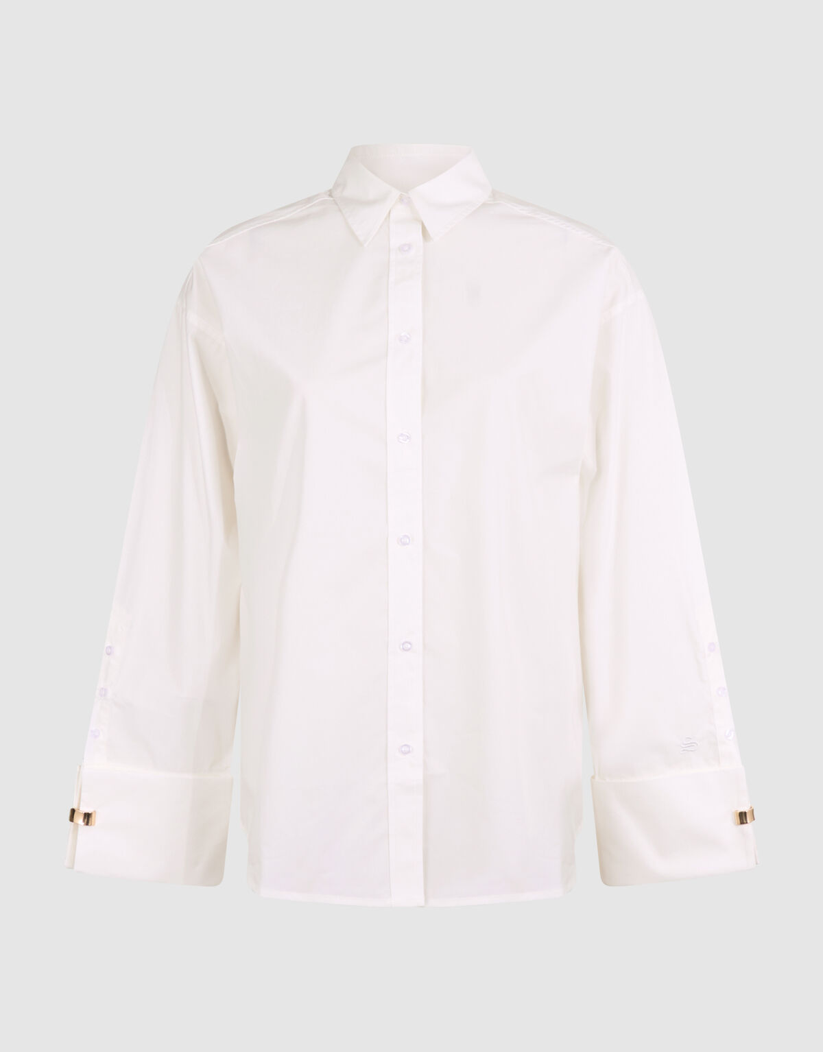 Oversized Ring Cuff Blouse Wit