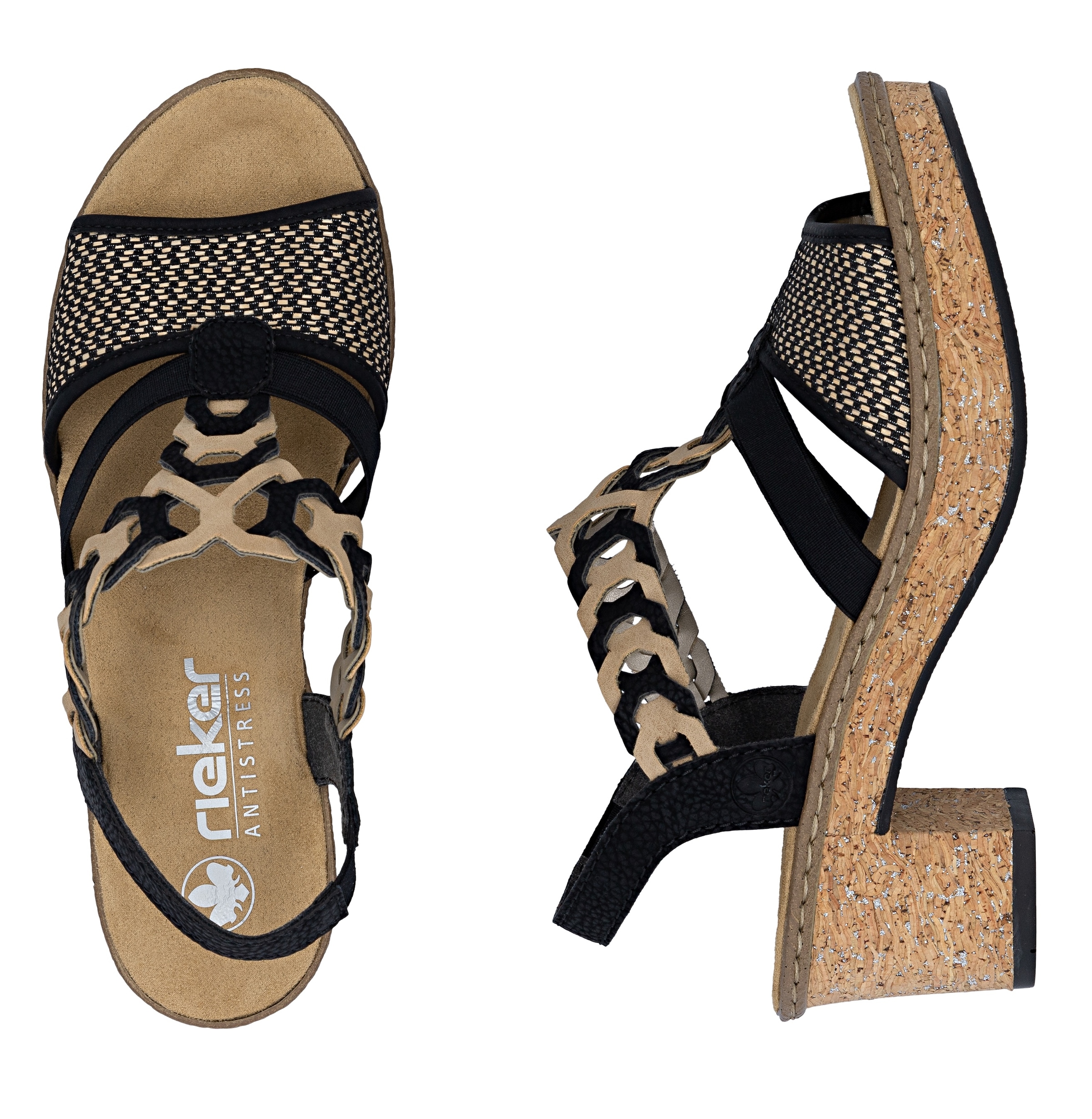 Rieker Sandalette  , Sommerschuh, Sandale, Plateauabsatz, in elegantem Look