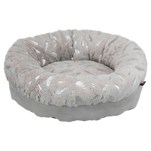 Cama redonda Trixie Feather cinza para cães