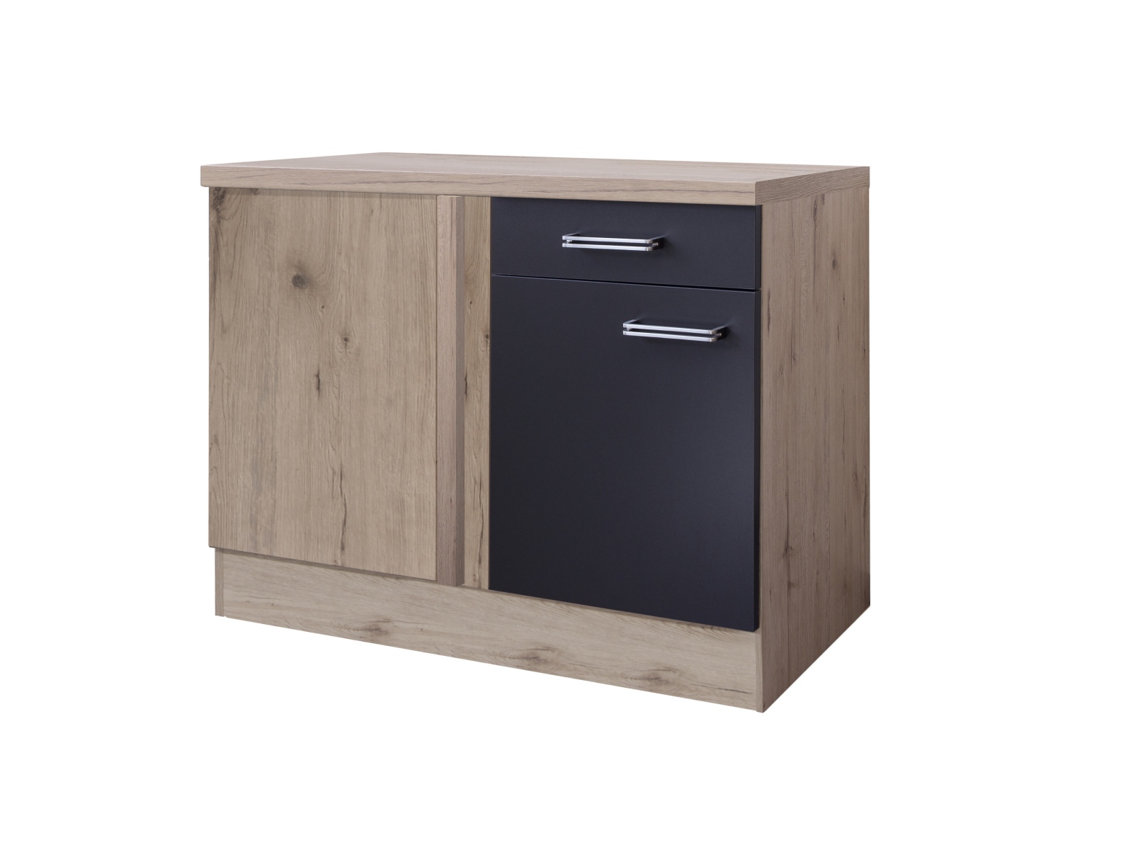 Eck-Unterschrank RISENTO - anthrazit - San remo Eiche - 110x60 cm