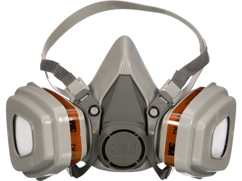 3M Farbspritzmaske 6002C inkl. Ersatzfilter A /FFP2 Farbspritzmaske mit Wechselfilter, 1 Stück enthalten