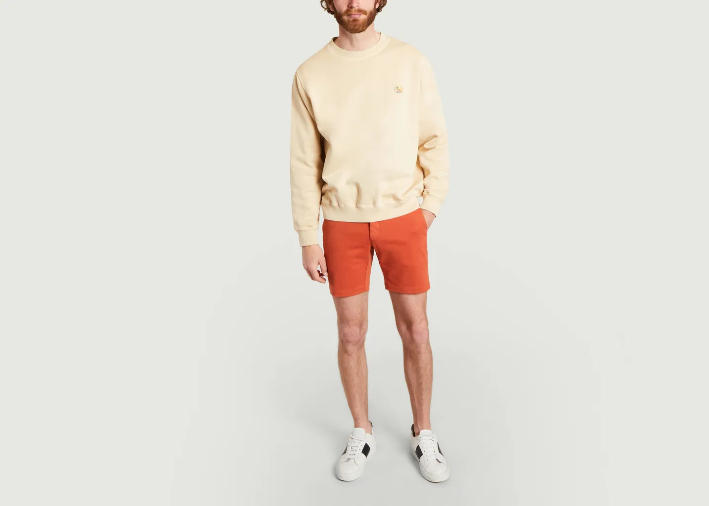 Sweatshirt en coton bio avec patch fantaisie Lasse Sunset Nudie Jeans